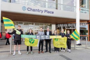 Staff members launch chantry place partnership at the mall