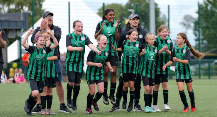 Football team celebrating