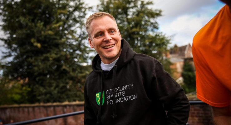 Johannes Hoff Thorup wearing Community Sports Foundation jumper