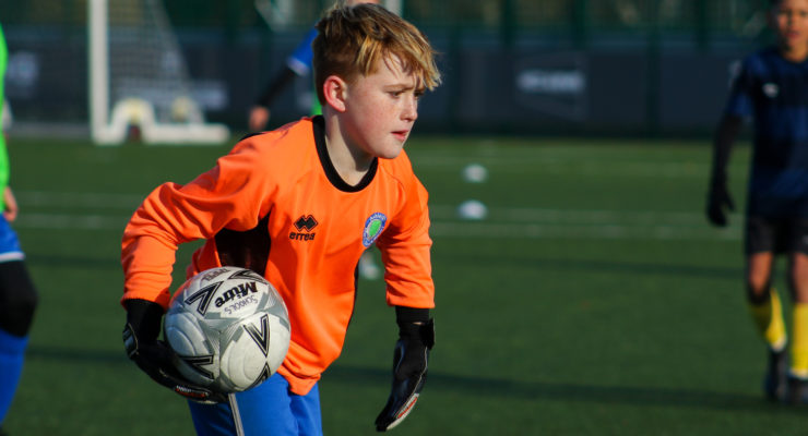 Goalkeeper holding football