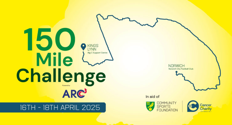 graphic showing the route of the 150 mile challenge