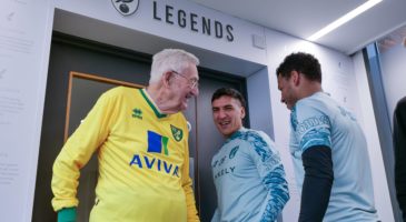 Norwich City fans meet players at the training ground