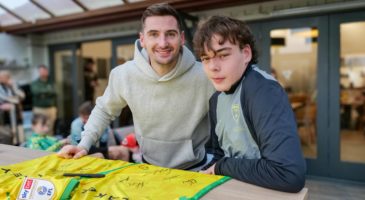 Norwich City fans meet players at the training ground