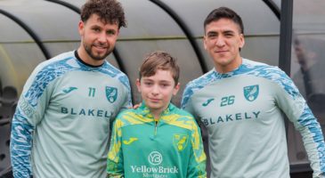 Norwich City fans meet players at the training ground