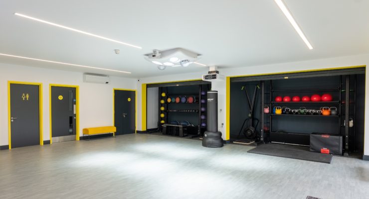 room with gym equipment